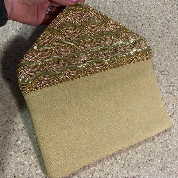 Lulus Golden Beaded Tan Bag - Picture 5 of 7